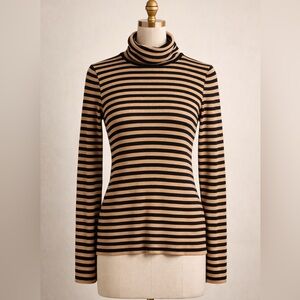 Lauren Ralph Lauren Cotton Striped Turtleneck Sweater Petite Preppy